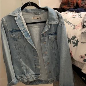 Light wash oversized denim jacket